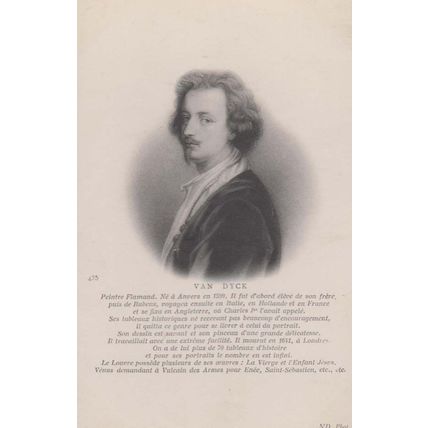 Van Dyck History Portrait Antique French France Postcard