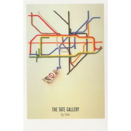 The Tate Gallery Tube Train Map Toothpaste London Poster Postcard