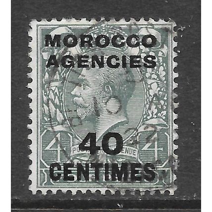 MOROCCO AGENCIES SG196 KG5 40 CENTIMES FRENCH CURRENCY USED CYPHER WATERMARK