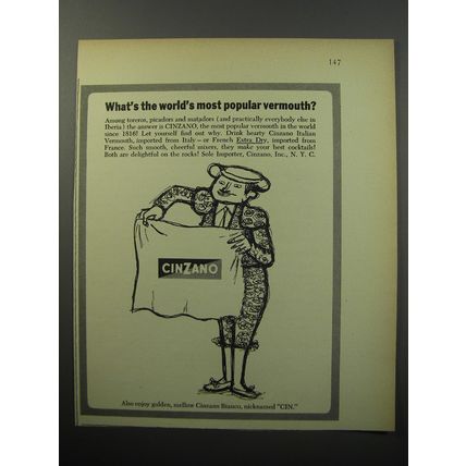 1955 Cinzano Vermouth Ad - What's the world's most popular vermouth?