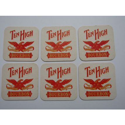 TEN HIGH Bourbon America`s Native Spirit Beer Mats Set of 6 (Spirits)