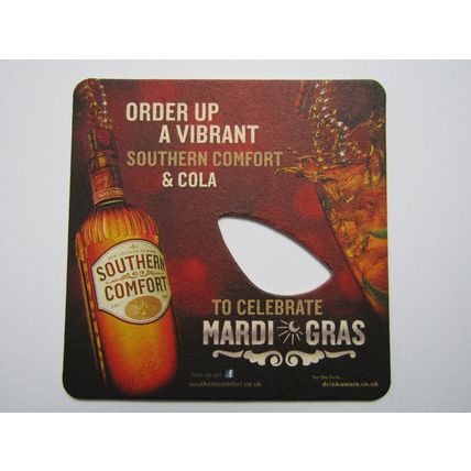 SOUTHERN COMFORT 2010 Mardi Gras New Design Set of 3 Beer Mats (Spirits)