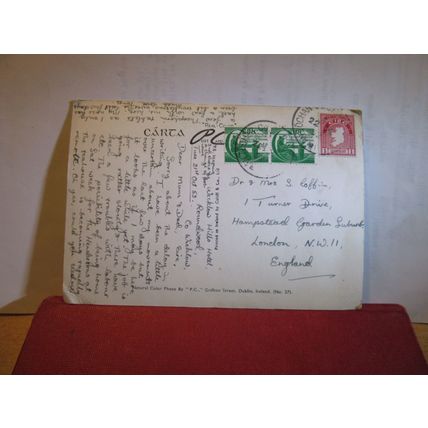 FRONT SQUARE, TRINITY COLLEGE, DUBLIN, IRELAND used vintage postcard 1952 pm =