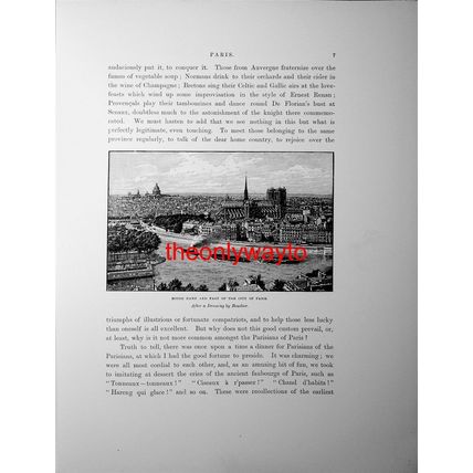 Notre Dame & Paris Surrounds, France, Book Illustration (Print), 1892