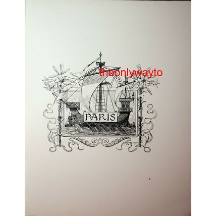 Paris, France, Coat Of Arms, Book Illustration (Print), 1892