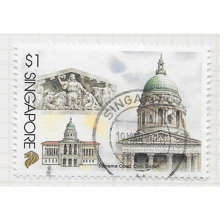 SINGAPORE 1996 $1 HERTITAGE CIVIC BUILDING SUPREME COURT JUSTICE DOME DATED COPY