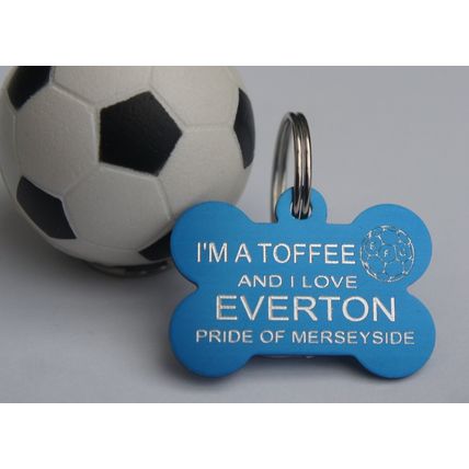 FOOTBALL DOG TAG PERSONALISED EVERTON TAG I'M A TOFFEE PRIDE OF MERSEYSIDE