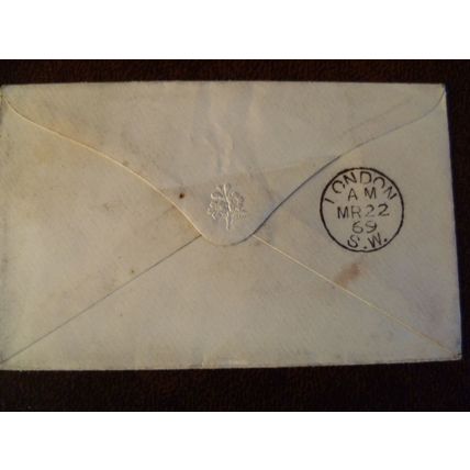1869 GB QV 1d Red stamp 89 cover Corwen Pamplin Lavender Hill Wandsworth London