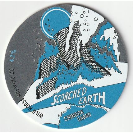 UNUSED KEG CLIP FRONT - WILD HORSE BREWING CO (WALES) - SCORCHED EARTH CHINOOK