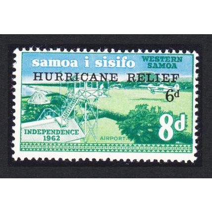 Samoa Airplane Hurricane Relief Ovpt 1966 MNH SG#273 Sc#B1