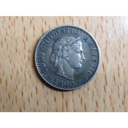 Switzerland 1906 20 Rappen Coin