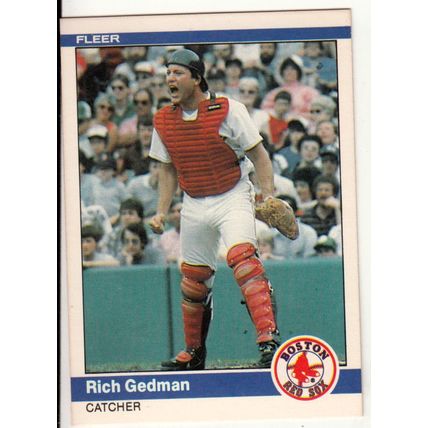 1984 Fleer Rich Gedman baseball card #398 - Red Sox