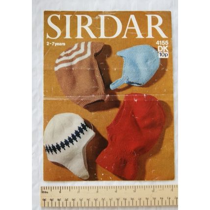 Vintage: Sirdar 4155 children's helmets, DK, 2-7 years