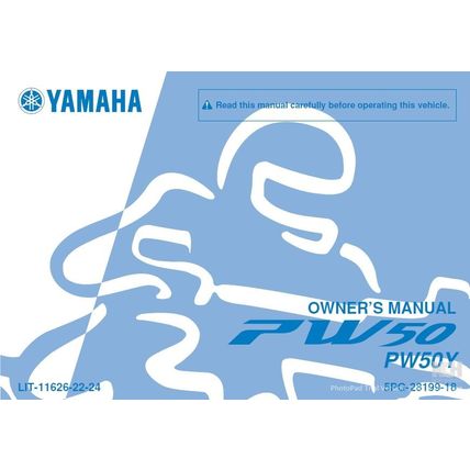 YAMAHA PW50Y OWNERS MANUAL MOTORCYCLE 72 PAGES IN ENGLISH