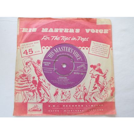 7" 1958. ALMA COGAN . SUGARTIME 45.-POP 450, GETTIN READY FOR FREDDY. NEAR MINT