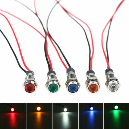 5 pcs 12V-24V 6mm LED Indicator Light Car Boat Dash Dashboard Panel Warning