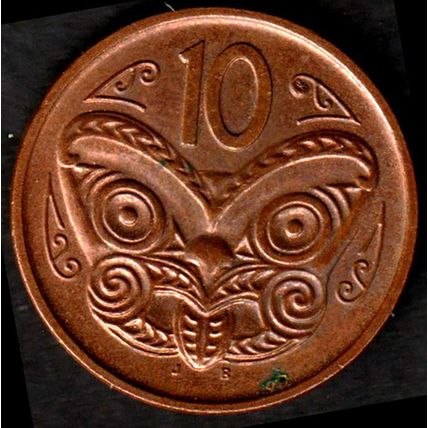 New Zealand Ten Cents 2012 10c Coin Koruru NZ QE II Carved Head