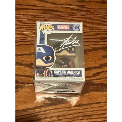 Funko Pop! Captain America #1419 Facsimile Laser Autographed (Box & Protector)