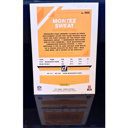 MONTEZ SWEAT 2019 DONRUSS ROOKIE FOOTBALL CARD #260
