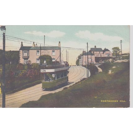Portsdown Hill Portsmouth Showing A Tram Hampshire Postcard (QHAM259)