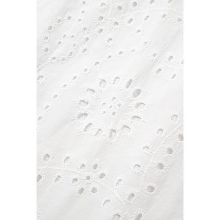 White Floral Eyelet Embroidered Sleeveless Shift Dress