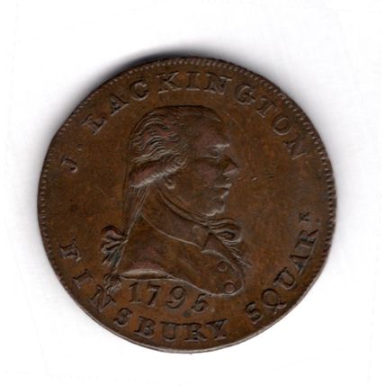 Great Britain. J.Lackington Finsbury Square Halfpenny 1795. dy16236