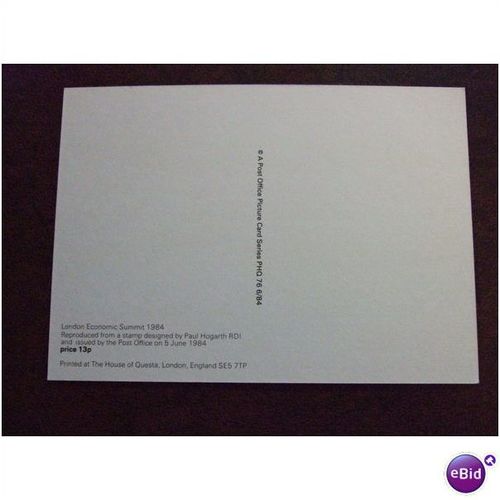 1984 GB London Economic Summit PHQ 76 mint card