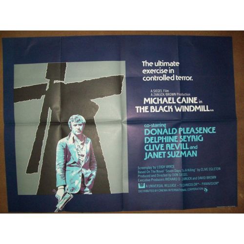 THE BLACK WINDMILL Michael Caine, Donald Pleasence 1974 Movie Quad Poster