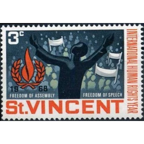 St Vincent 1968 Human Rights 3c Speaker Mounted Mint MM SG 268 Sc 262 stamp