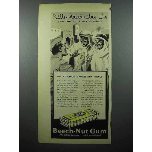 1943 Beech-Nut gum Ad - Arabic - New Friends