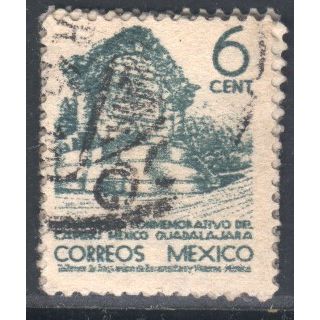 Mexico 1940 - SG654 - 6c green - Roadside Monument - used