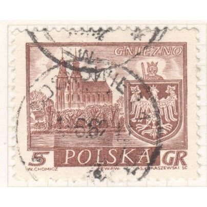 Poland 1960 - 5g carmine brown - Gniezno - used