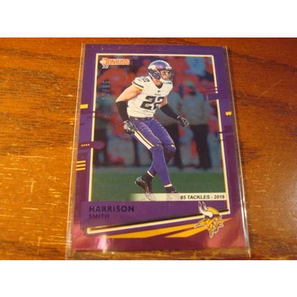 2020 Donruss, Purple, #'d 31/85, HARRISON SMITH, Vikings #161