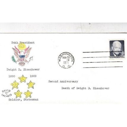 United States 1971 Eisenhower Burial Cover Washington DC cancel typed VGC