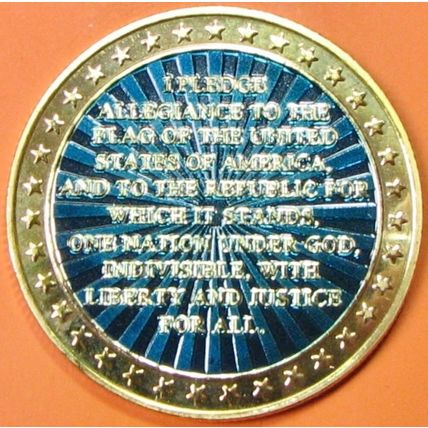 USA We The People. Challenge Coin. 1.50". Gold Tone. 71b.
