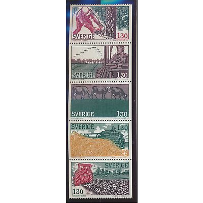 Sweden Stamps Scott #1280 To 1284, Mint Never Hinged, Booklet Pane