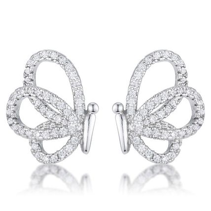 45 Ct CZ Butterfly Stud Earrings