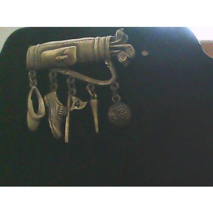 Vintage JJ Jonette Golf Club Bag Ball Pin Flag Shoe Charm Pewter Brooch Pin