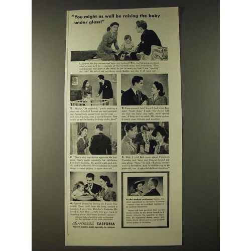 1943 Fletcher's Castoria Ad - You might as well be raising the baby under glass
