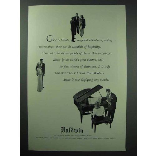 1947 Baldwin Piano Ad - Good Friends