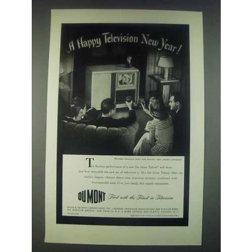 1947 Du Mont Devonshire Model Teleset Television Ad