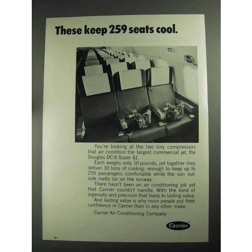 1968 Carrier Air Conditioning Ad - Keeps 259 Seats Cool