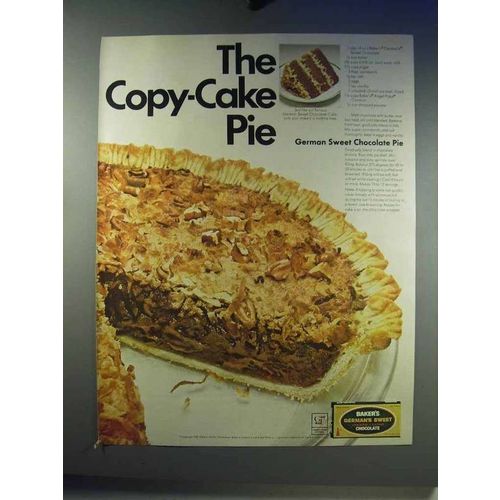1968 Baker's Ad - German Sweet Chocolate Pie