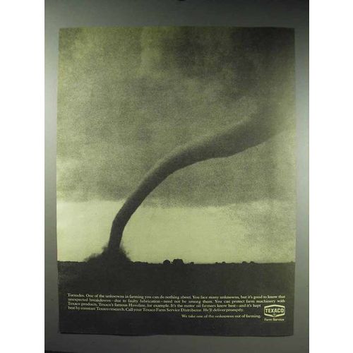1970 Texaco Farm Service Ad - Tornados
