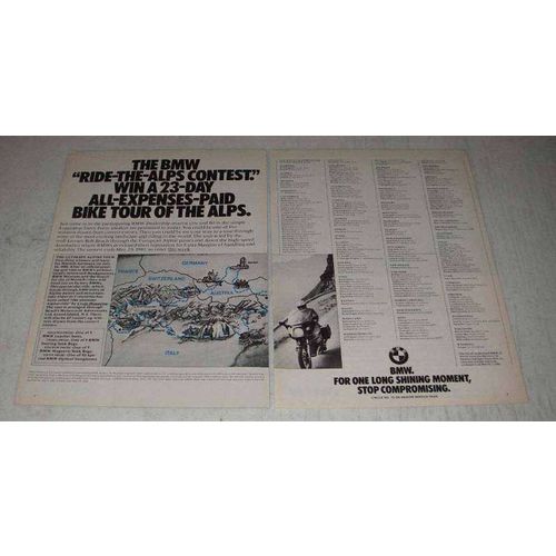 1981 BMW Motorcycles Ad - Ride-the-Alps Contest