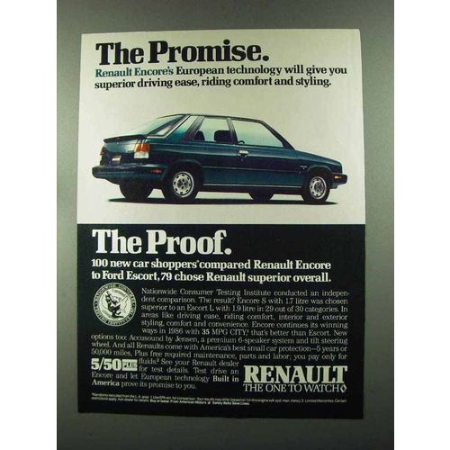 1985 Renault Encore Car Ad - The Promise