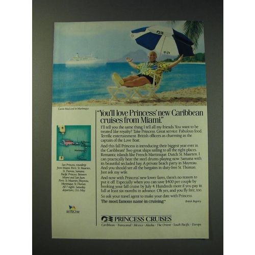 1987 Princess Cruises Ad - Gavin MacLeod Ad - You'll love