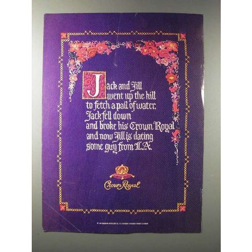 1987 Seagram's Crown Royal Whisky Ad - Jack and Jill