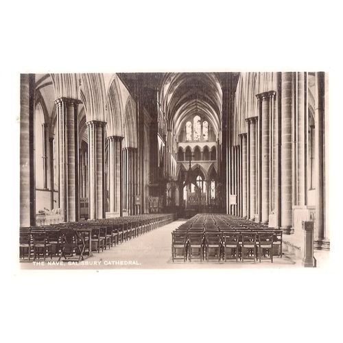 THE NAVE, SALISBURY CATHEDRAL, WILTSHIRE unused vintage postcard RP =