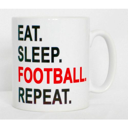 Eat Sleep Football Mug Can Personalise Funny Footie Soccer Footballer Team Gift